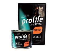 85 g Prolife Life Style Kitten Alimento Completo Cibo Umido per Gattini da 1 a 12 Mesi con Pollo Fresco No Gluten