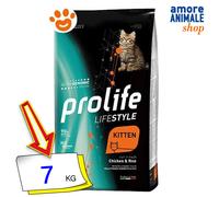 Prolife Cat Lifestyle Kitten Pollo e Riso - Prolife Cat Lifestyle Kitten Pollo e Riso - Offerta [PREZZO A CONFEZIONE] Quantità Minima 2, Sacco Da 7 Kg