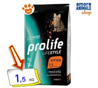 Prolife Cat Lifestyle Kitten Pollo e Riso Cibo Secco Gatti 400 Gr/1,5/7 Kg