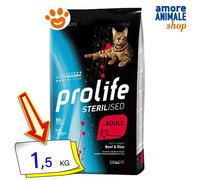 Prolife Cat Sterilised Adult Manzo e Riso Cibo Secco Gatti 400 Gr/1,5/7 Kg