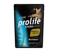 Prolife Cat Sterilised Bustine 85 gr Renna e Patate - confezione da 12 pezzi - Cibo umido per gatti - 1° ORDINE? scegli lo sconto BZR5 / BZR20 + 200 punti fedeltà