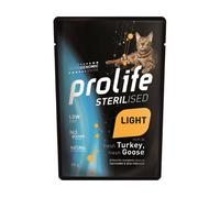 Prolife Cat Sterilised Bustine 85 gr Tacchino e oca - confezione da 12 pezzi - Cibo umido per gatti - 1° ORDINE? scegli lo sconto BZR5 / BZR20 + 200 punti fedeltà