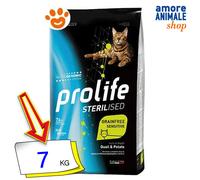 Prolife Cat Sterilised Grainfree Sensitive Adult Quaglia e Patate - Prolife Cat Sterilised Grainfree Sensitive Adult Quaglia e Patate - Offerta [PREZZO A CONFEZIONE] Quantità Minima 2, Sacco Da 7 Kg