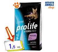 Prolife Sterilised Mature Manzo e Riso Crocchette Gatti Anziani Sterilizzati