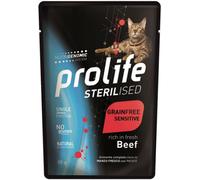 Prolife® Cat Sterilized Grain Free Sensitive Adult Manzo e Patate Umido per Gatti Busta da 85 g