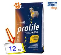 Prolife Dog DualFresh Adult Medium Large Bufalo, Agnello e Riso Cani 12 Kg