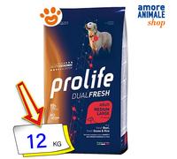 Crocchette per cani Prolife dual fresh manzo, oca e riso adult medium large nutr