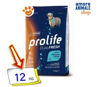 Prolife Dog DualFresh Adult Medium Large Salmone, Merluzzo e Riso - Prolife Dog DualFresh Adult Medium Large Salmone, Merluzzo e Riso - Offerta [PREZZO A CONFEZIONE] Quantità Minima 2, Sacco Da 12 Kg
