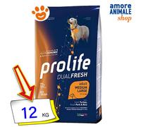 Crocchette per cani Prolife dual fresh tacchino, maiale fresco e riso adult medi