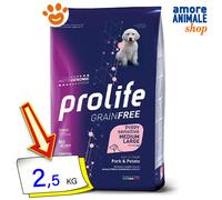 Prolife Dog Grain Free Puppy Sensitive Medium/Large Maiale e Patate 2,5/10 Kg