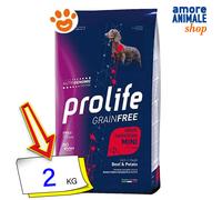 Prolife Dog Grainfree Sensitive Adult Mini Manzo e Patate Cibo Secco Cani 2/7 Kg