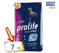 Prolife Grain Free Cane Adult Sensitive Mini Sogliola e Patate: 7 kg
