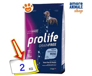 Prolife Dog Grainfree Sensitive Adult Mini Sogliola e Patate Cani 2/7 Kg