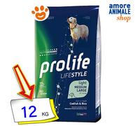 Prolife - Lifestyle Light Adult Medium/Large al Merluzzo e Riso da 12 Kg