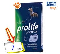 Prolife Dog Lifestyle Mature Adult Mini Pesce Bianco e Riso - Prolife Dog Lifestyle Mature Adult Mini Pesce Bianco e Riso - Offerta [PREZZO A CONFEZIONE] Quantità Minima 2, Sacco Da 7 Kg