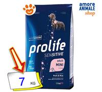 Prolife Crocchette per Cani Sensitive Adulti Mini Maiale e Riso 7 kg