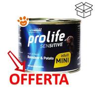 Prolife Dog Sensitive Adult Mini Renna e Patate - Prolife Dog Sensitive Adult Mini Renna e Patate - Lattina Da 200 Gr - CONFEZIONE RISPARMIO