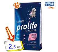 Prolife Dog Sensitive Puppy Medium Large Agnello e Riso Cani 2,5/10 Kg