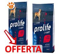 Prolife Dog Smart Adult Giant Manzo e Riso - Prolife Dog Smart Adult Giant Manzo e Riso - Offerta [PREZZO A CONFEZIONE] Quantità Minima 2, Sacco Da 12 Kg