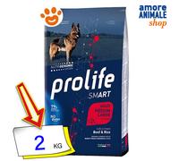 Prolife Dog Smart Adult Medium Large Manzo e Riso Cibo Secco Cani 2/12 Kg