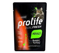 Prolife Dual Fresh Gatto Adult Bustine 85 gr - Coniglio e Tacchino - Confezione da 12 pezzi - Cibo umido per gatti - 1° ORDINE? scegli lo sconto BZR5 / BZR20 + 200 punti fedeltà