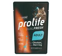 Prolife Dual Fresh Gatto Adult Bustine 85 gr - Pollo e Aringa - Confezione da 12 pezzi - Cibo umido per gatti - 1° ORDINE? scegli lo sconto BZR5 / BZR20 + 200 punti fedeltà