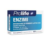 Prolife - Enzimi, Integratore Probiotico con 16 Enzimi Digestivi, Prebiotici e Probiotici, Supporto per Digestione e Flora Intestinale, 30 Capsule