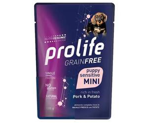 Prolife Grain Free Puppy Dog Mini 100 gr Maiale e patate - confezione da 10 pezzi - Cibo umido per cani - 1° ORDINE? scegli lo sconto BZR5 / BZR20 + 200 punti fedeltà