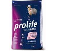 Prolife® Grain Free Sensitive Adult Medium Large Maiale e Patate per Cani 10 Kg