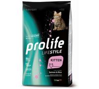 Prolife Lifestyle Gatto Kitten Salmone e Riso - 1,5 kg - Croccantini per gatti - 1° ORDINE? scegli lo sconto BZR5 / BZR20 + 200 punti fedeltà