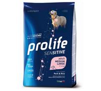 Prolife Sensitive Cane Adult Medium/Large Maiale e Riso 10 kg - Croccantini per cani - 1° ORDINE? scegli lo sconto BZR5 / BZR20 + 200 punti fedeltà