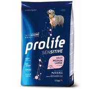 Prolife Sensitive Cane Adult Medium/Large Maiale e Riso - 10 kg - Croccantini per cani - 1° ORDINE? scegli lo sconto BZR5 / BZR20 + 200 punti fedeltà