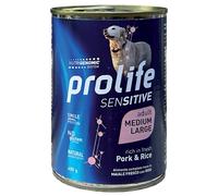 Prolife Sensitive Dog Adult Medium/Large 400 gr Maiale e riso - confezione da 6 pezzi - Cibo umido per cani - 1° ORDINE? scegli lo sconto BZR5 / BZR20 + 200 punti fedeltà