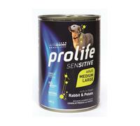 Prolife Sensitive Umido Cane Medium/Large 400 gr Coniglio e patate - confezione da 6 pezzi - Cibo umido per cani - 1° ORDINE? scegli lo sconto BZR5 / BZR20 + 200 punti fedeltà
