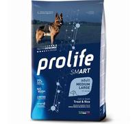 Prolife Smart Adult Medium/Large Trota e Riso 12 kg Crocchette Senza Glutine per Cani