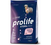 Prolife® Sterilised Sensitive Adult Medium/Large Maiale e Riso per Cani 12Kg
