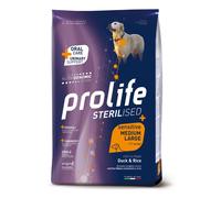 Prolife Sterilised Sensitive Medium/Large Adult Monoproteico Anatra e Riso - 10 kg - 1° ORDINE? scegli lo sconto BZR5 / BZR20 + 200 punti fedeltà