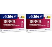 Prolife Vzdt032 10 Forte Capsule - Integratore con 10 Miliardi di Probiotici (Fermenti Lattici Vivi) per Dose, 20 capsule da 515 mg, 8.4 gr (Confezione da 2)