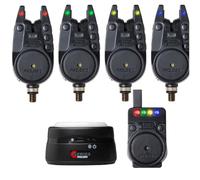Prologic C-Series Pro Allarme Set 4 + 1 + 1 Red/Grn/Y/B - Set di segnalatori di morso per pesca alla carpa, accessori da pesca