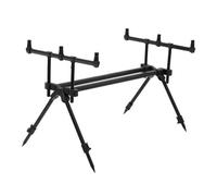 Prologic C-SERIES - Supporto doppio per 3 canne, in alluminio, lunghezza e altezza regolabili, fornito con borsa imbottita