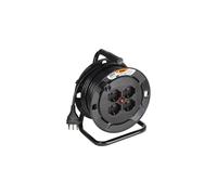 BTICINO Avvolgicavo Elettrico S2615, Prolunga Elettrica 15 Metri, 4 Prese Polivalenti Schuko Bipasso, Spina Grande 16A, Interruttore Termico, Maniglia Ergonomica, Ferma Cavo e Avvolgicavo, Full Black