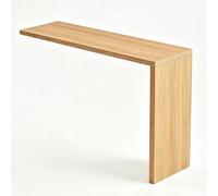 Prolunga a L in legno per scrivania, Prolunga per toeletta | Estensione da tavolo indipendente, ampliamento della postazione di lavoro per l'home office(Natural,150x40x77.5cm)