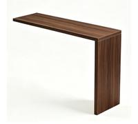 Prolunga a L in legno per scrivania, Prolunga per toeletta | Estensione da tavolo indipendente, ampliamento della postazione di lavoro per l'home office(Walnut,160x40x77.5cm)