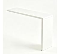 Prolunga a L in legno per scrivania, Prolunga per toeletta | Estensione da tavolo indipendente, ampliamento della postazione di lavoro per l'home office(Bianco,120x40x77.5cm)