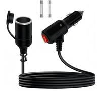 Prolunga accendisigari 12 V 24 V, prolunga fusibile per auto con interruttore ON/OFF integrato, cavo di estensione per accendisigari 16 AWG 2 metri, prolunga presa accendisigari per fila posteriore