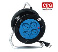 PROLUNGA AVVOLGIBILE AVVOLGICAVO MT.15 CAVO 3 X 1,5 4 PRESE BIVALENTI/SCHUKO