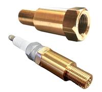 PROLUNGA CANDELA PASSO LUNGO M12X1,25 IN OTTONE AUTO E MOTO PER MOTORI FIRE (2 Pz)