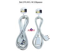 Prolunga Cavo Elettrico 2 PZ Bipasso Da 3 Metri e Da me 5 Con Presa 16A-10A