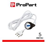 PROLUNGA CAVO ELETTRICO BIPASSO-SCHUKO 5MT 16A BIANCA