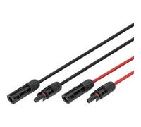 DIGITUS Kit di prolunga per cavo solare - 2 cavi - 15 m - sezione del conduttore 6 mm² - connettori MC4 - IP65/68 - resistente ai raggi UV e agli agenti atmosferici - guaina XLPO - 1x rosso, 1x nero